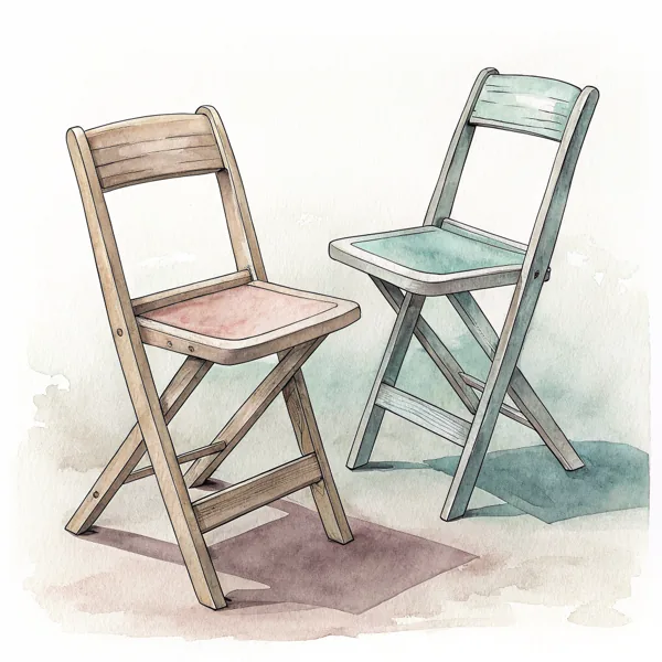Aquarell: zwei hölzerne Stühle, die einander zugewandt sind – ein Gespräch auf Augenhöhe